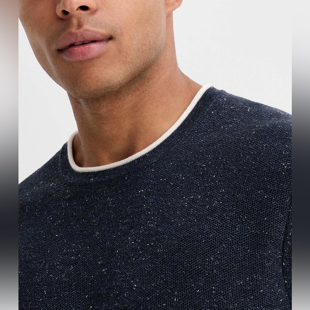 Simons Le 31 Navy Knit Crewneck Sweater Size XL